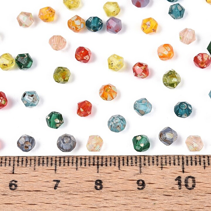Margele de nisip de sticla Picasso biconice 3,5x4mm (10g) - mix