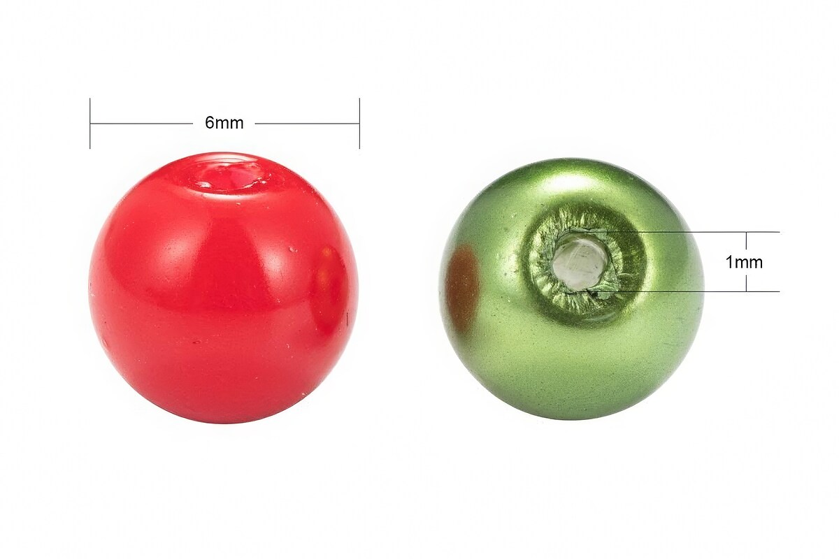 Cutie cu perle de sticla sfere 6mm - mix festiv (300 buc.)