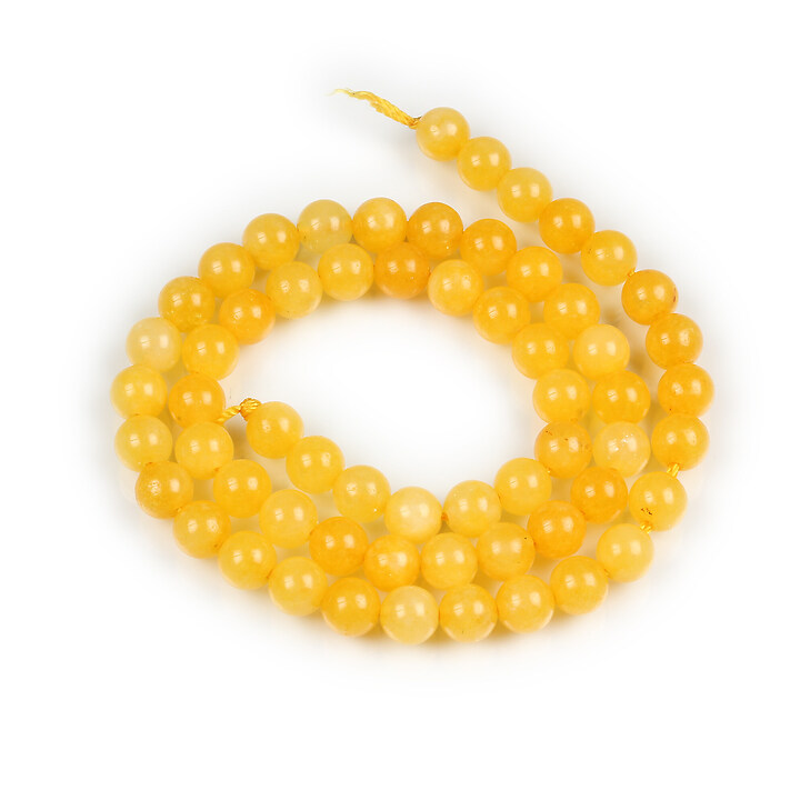 Margele calcedonie galbena sfere 6mm (sirag)