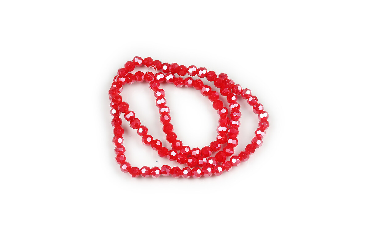 Margele cristal rotund 4mm (sirag) - luster rosu