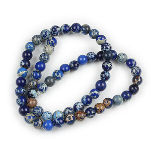 Margele regalite de sinteza (jasp imperial) sfere 6mm (sirag) - albastru regal