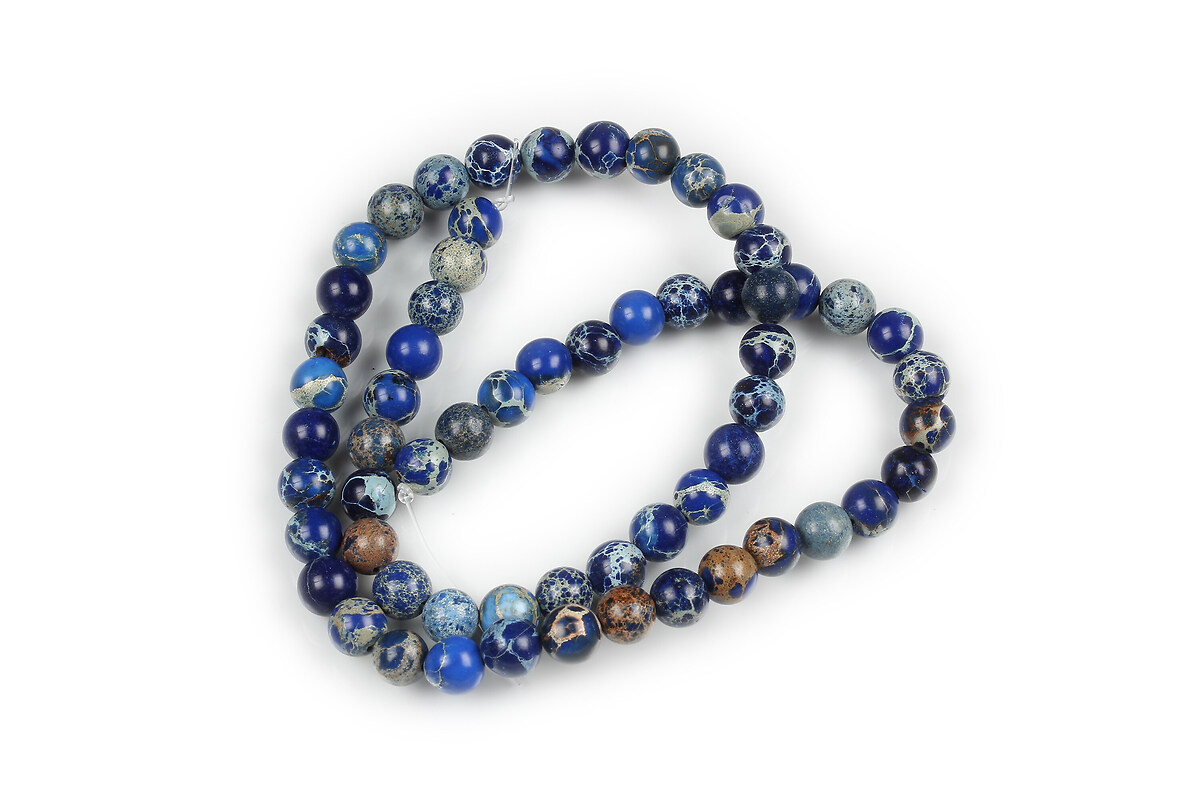 Margele regalite (jasp imperial) sfere 6mm (sirag) - albastru regal