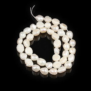 Margele perle de cultura albe aprox. 6-8,5x4,5-5,5mm (sirag)