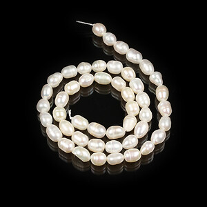 Margele perle de cultura orez aprox. 6-8x5-6mm (sirag)
