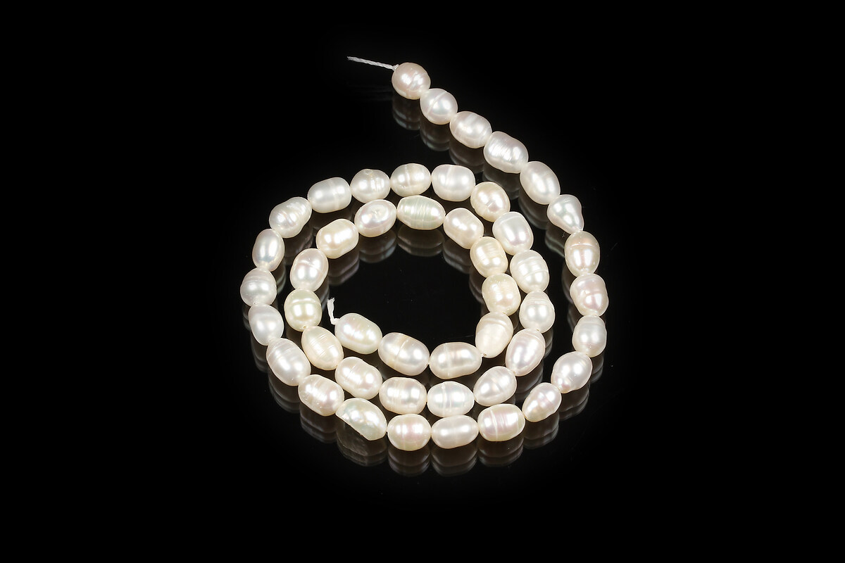 Margele perle de cultura orez aprox. 6-8x5-6mm (sirag)
