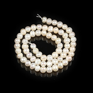 Margele perle de cultura albe 5-6mm (sirag)