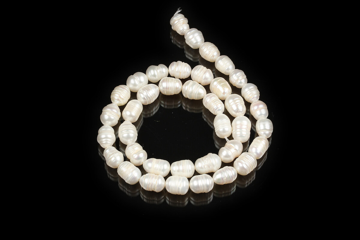 Margele perle de cultura crem aprox. 8,5-12x6,5-7,5mm (sirag)