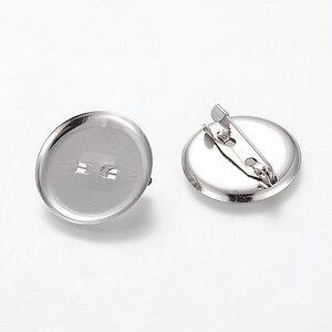 Baza brosa argintiu inchis cu platou 24mm