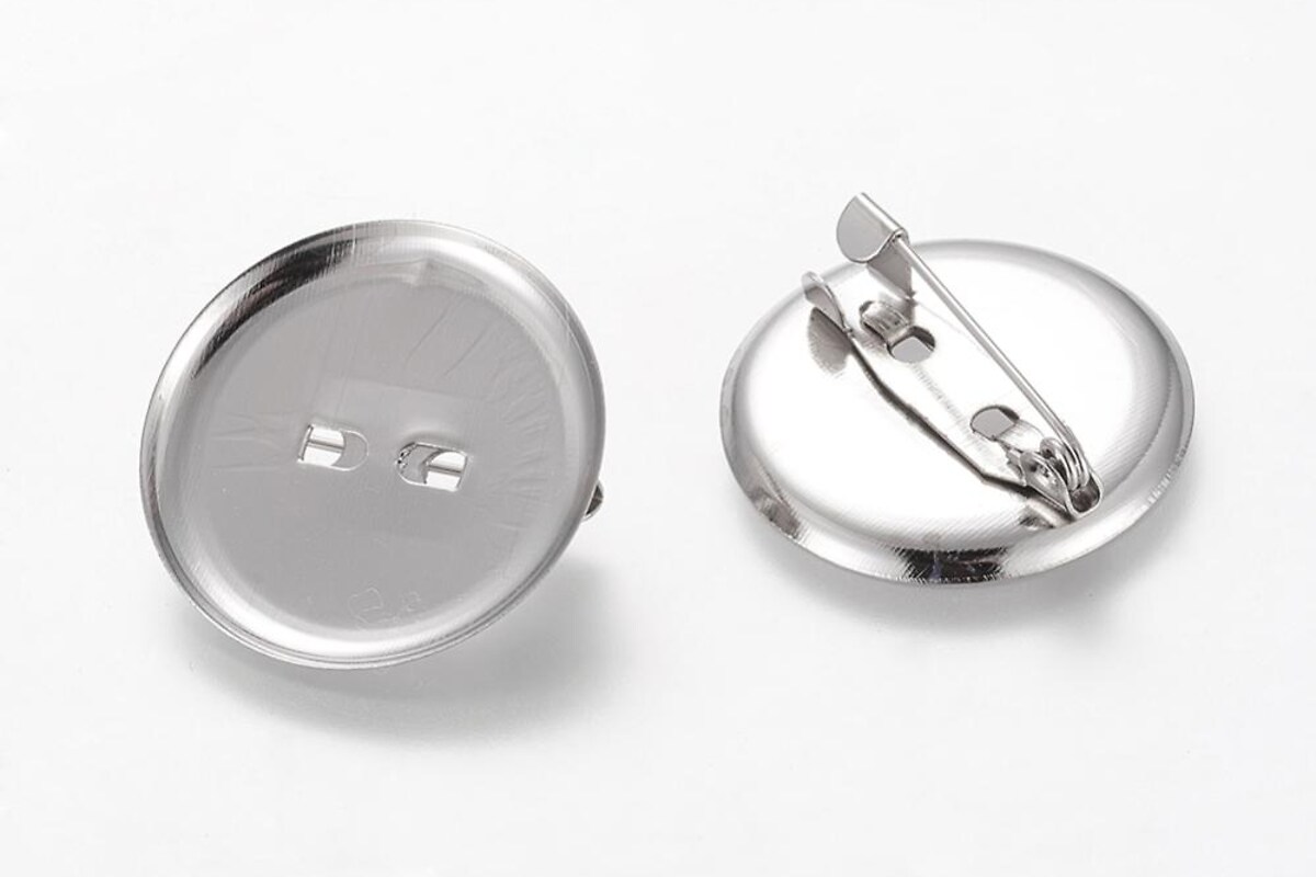 Baza brosa argintiu inchis cu platou 24mm