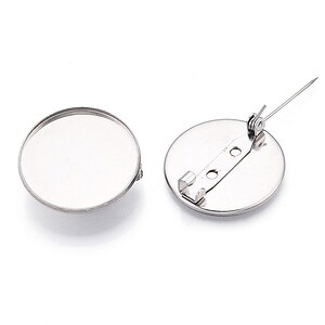 Baza brosa otel inoxidabil 304 cu platou pentru cabochon 25mm
