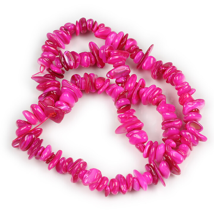 Margele sidef roz aprins rondele 1-3x8-8,5mm (sirag)