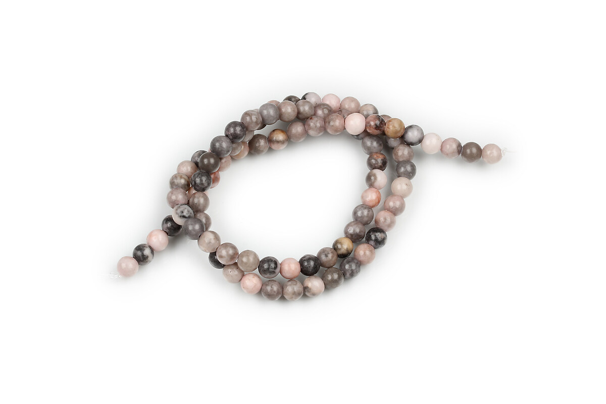 Margele zebra jasper roz sfere 4mm (sirag)