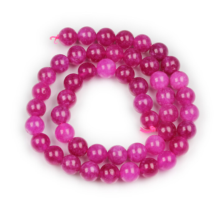 Margele calcedonie roz fucsia sfere 8mm (sirag)