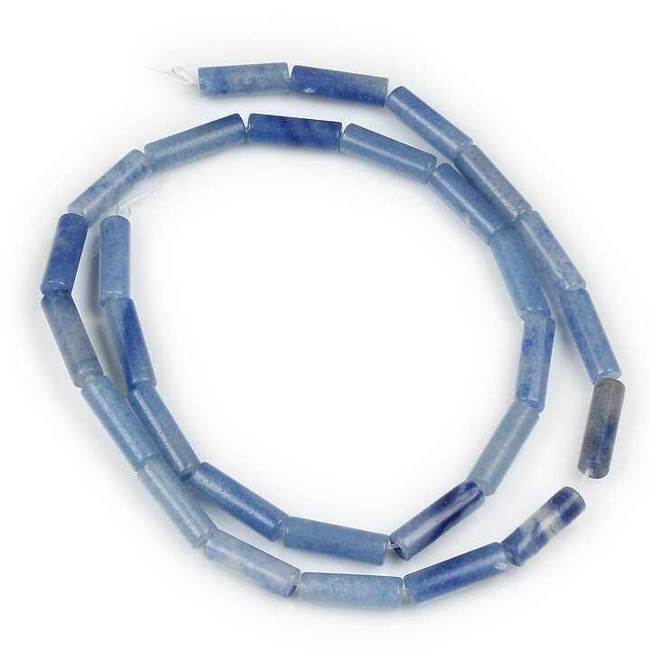 Margele aventurin albastru tub 11-15x3,5-4,5mm (sirag)