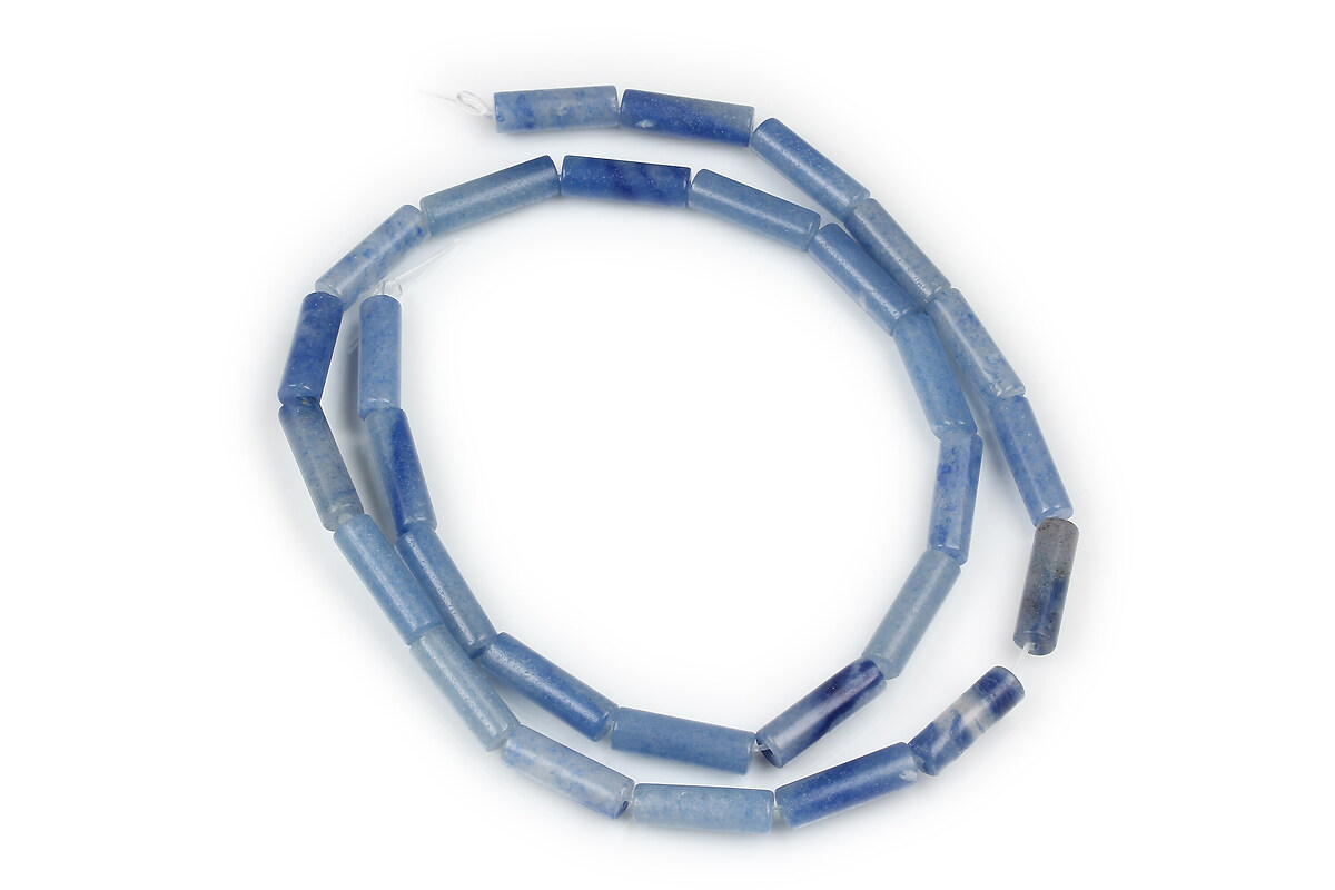 Margele aventurin albastru tub 11-15x3,5-4,5mm (sirag)