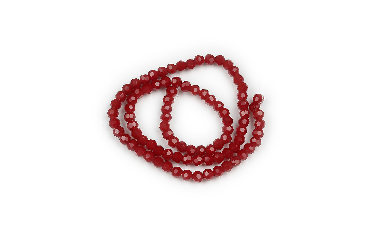 Margele cristal rotund 4mm (sirag) - rosu inchis