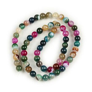Margele agate striped sfere 6mm (sirag) - mix