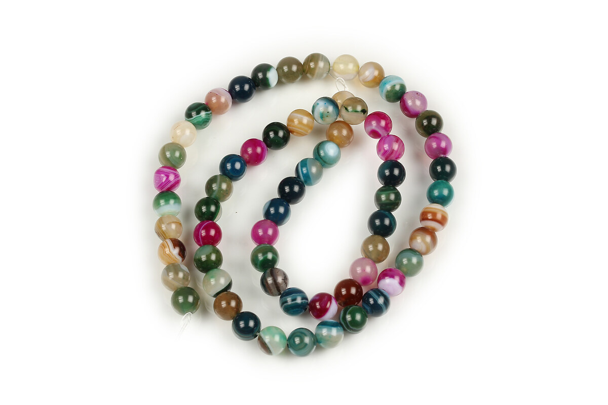 Margele agate striped sfere 6mm (sirag) - mix