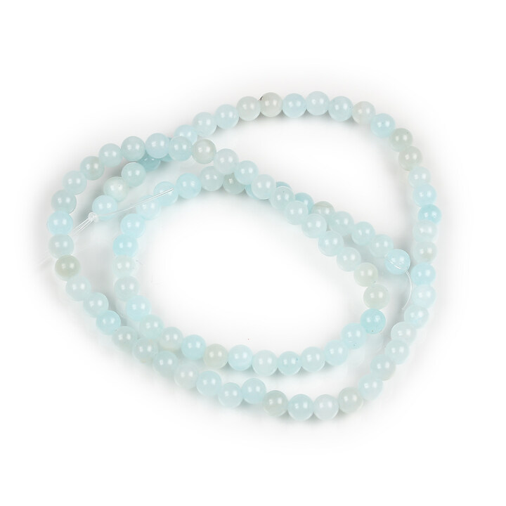 Margele jad sfere 4mm (sirag) - albastru deschis