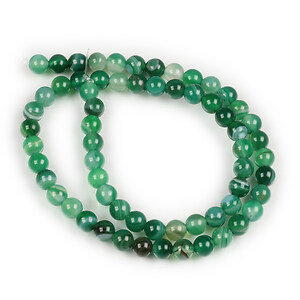 Margele agate striped sfere 6mm (sirag) - verde