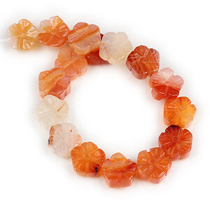 Margele carneol floare 13-14mm (sirag)