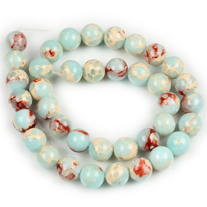 Margele regalite (jasp imperial) de sinteza sfere 10mm (sirag) - bleu maro