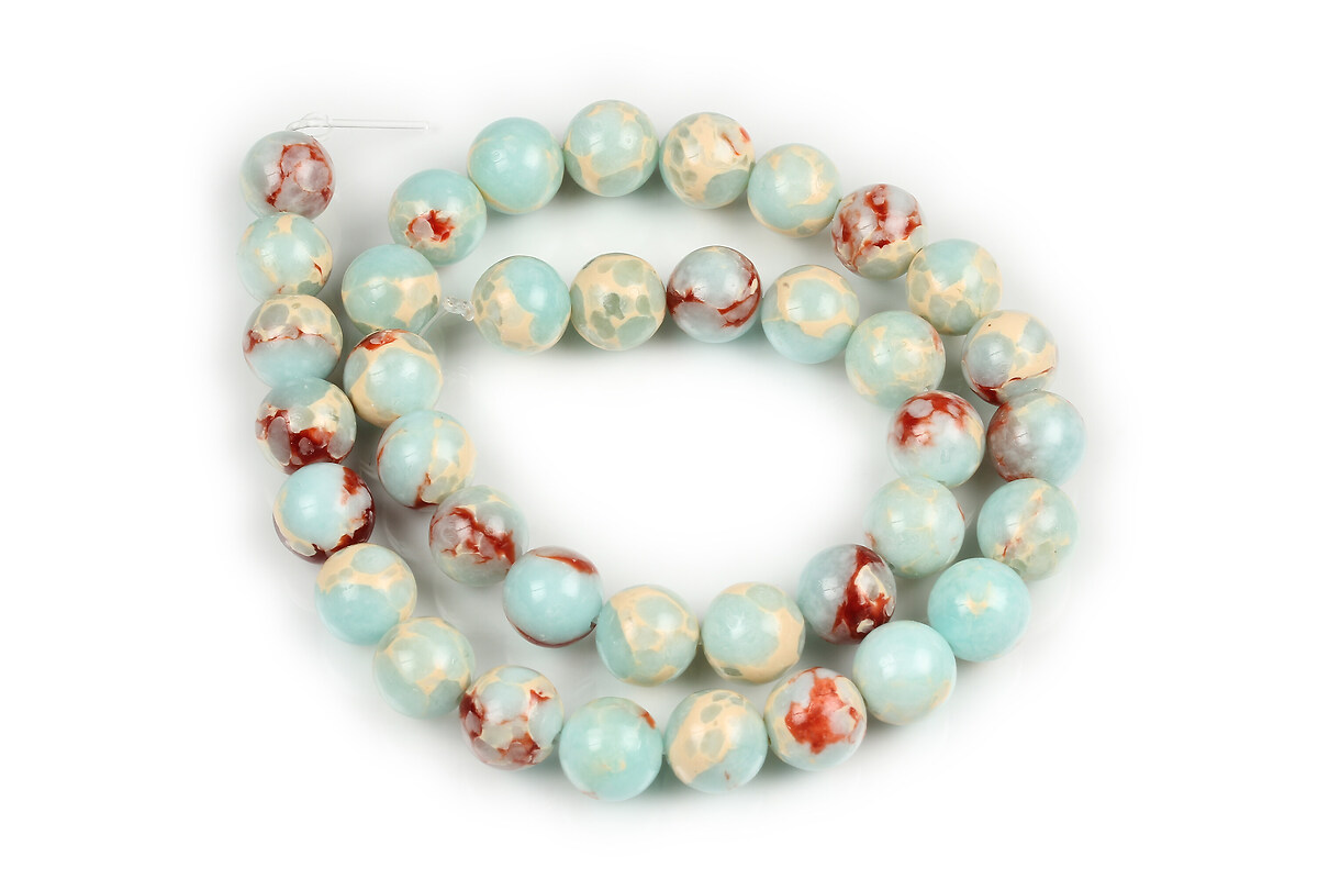 Margele regalite (jasp imperial) de sinteza sfere 10mm (sirag) - bleu maro