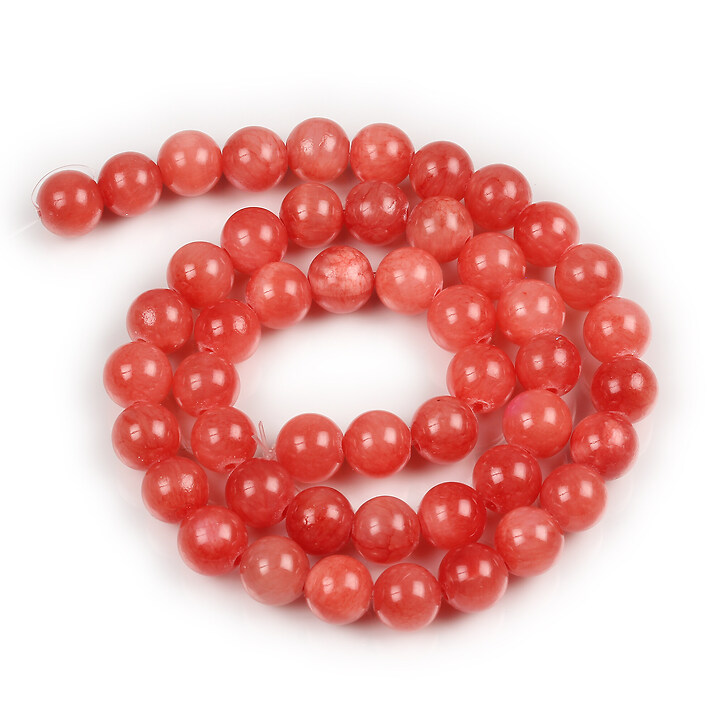 Margele jad sfere 8mm (sirag) - rosu