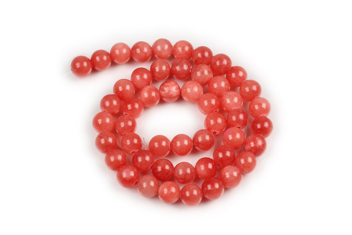 Margele jad sfere 8mm (sirag) - rosu