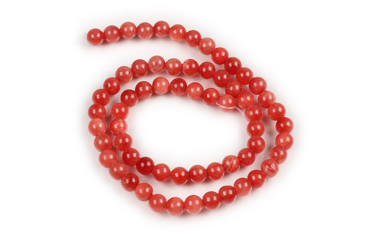 Margele jad sfere 6mm (sirag) - rosu
