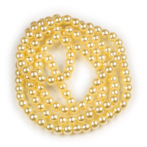 Sirag perle de sticla lucioase, sfere 6mm - ivory (aprox. 145 buc.)