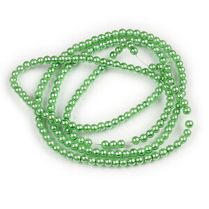 Sirag perle de sticla lucioase, sfere 3mm - verde menta (aprox. 190 buc.)