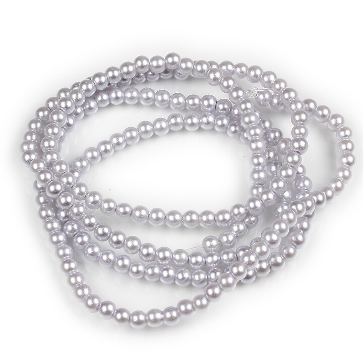 Sirag perle de sticla lucioase, sfere 4mm - mov pal (aprox. 210 buc.)