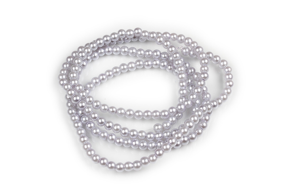 Sirag perle de sticla lucioase, sfere 4mm - mov pal (aprox. 210 buc.)