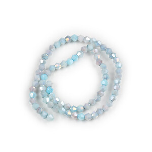 Margele cristal biconic electroplacat 4,2-4,9-3,9mm (sirag) - albastru deschis crackle placat AB