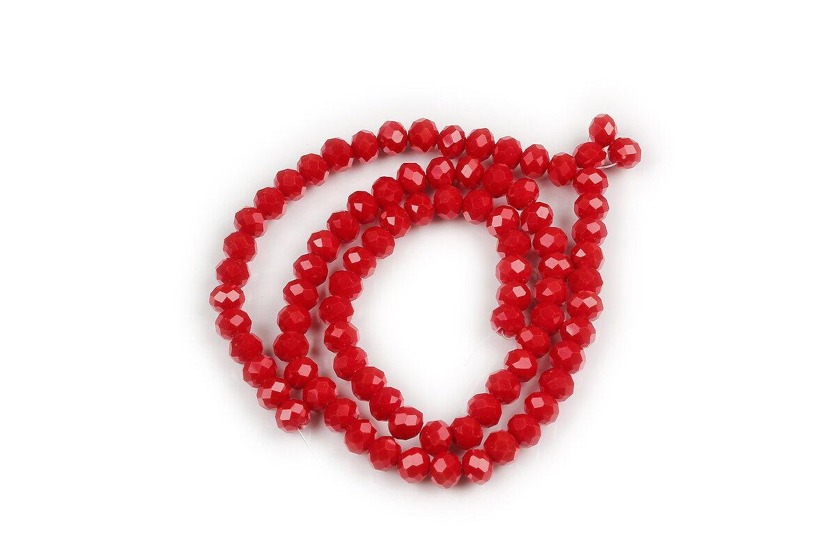 Margele cristal rondele 4x6mm (sirag) - rosu