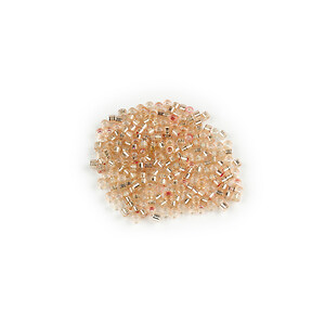 Margele de nisip pentru brodat 2,5x1,5mm, 10 grame - nude cu foita argintie