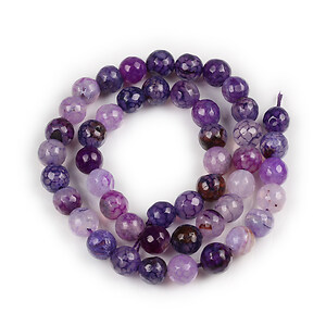 Margele agate crackle sfere fatetate 8mm (sirag) - mov