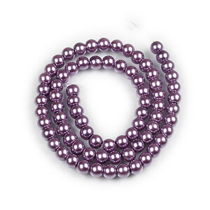 Sirag perle de sticla Eco-Friendly insirate pe ata, sfere 6mm - Mauve
