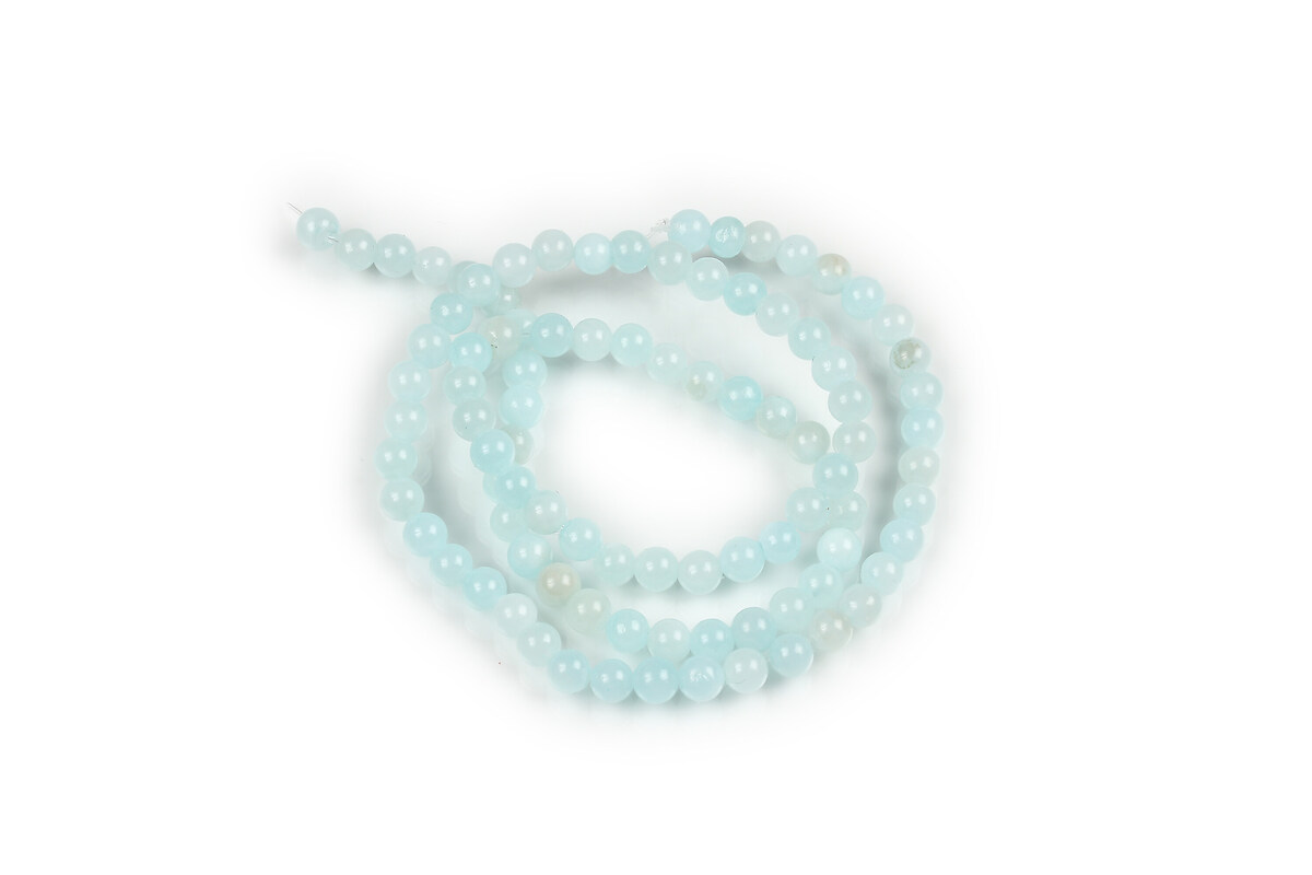 Margele jad sfere 4mm (sirag) - albastru deschis