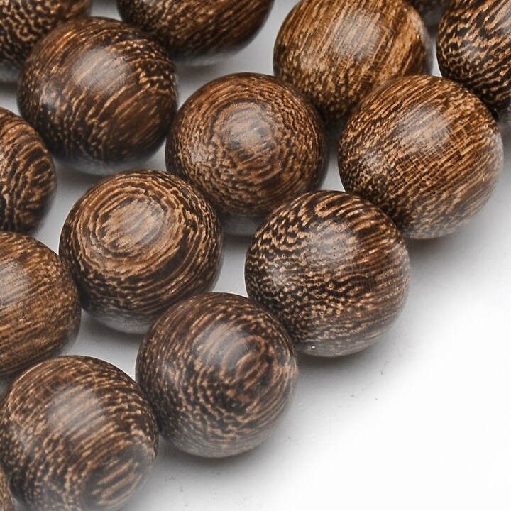 Colier sau bratara pe 5 randuri cu margele Mala naturale de Sandalwood, lungime 88cm