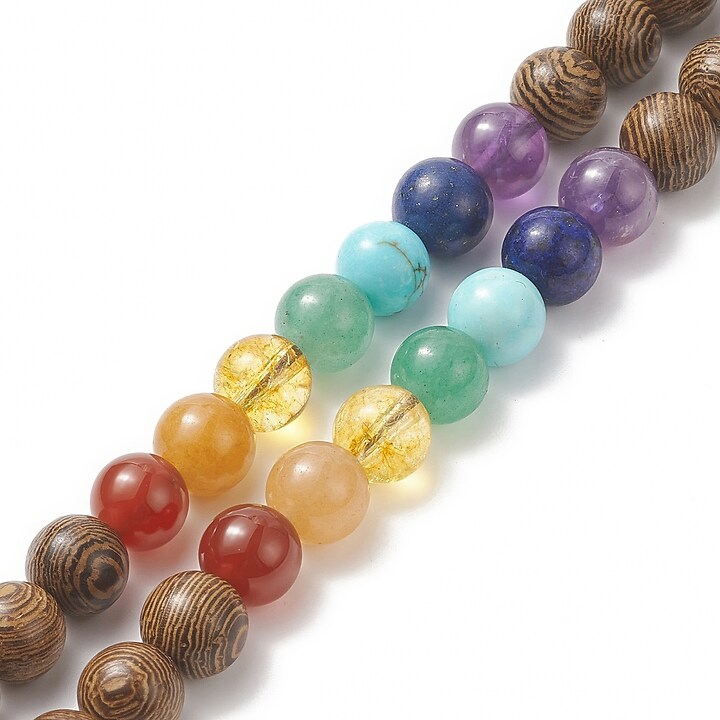 Colier cu margele naturale de lemn si pietre semipretioase, pandantiv indonezian, lungime 90cm