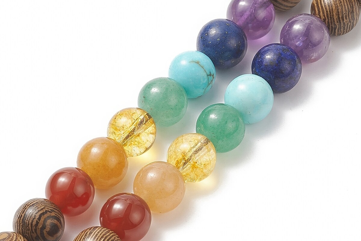 Colier cu margele naturale de lemn si pietre semipretioase, pandantiv indonezian, lungime 90cm