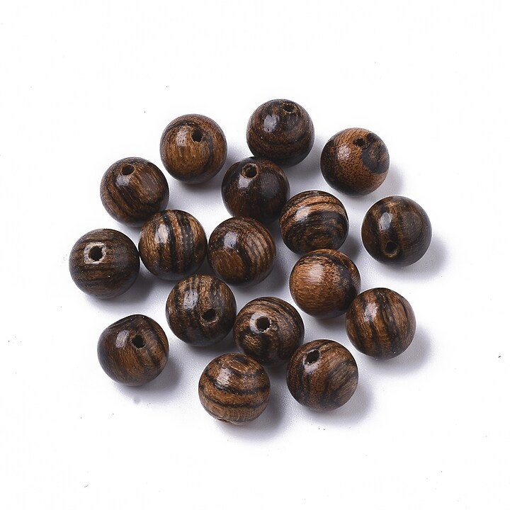 Margele lemn natural Sandalwood pentru confectionarea bratarilor Mala, sfere 8mm
