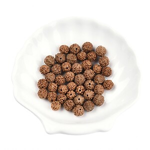 100 buc. margele naturale de Rudraksha pentru confectionarea bratarilor Mala, sfere 6-9mm mix