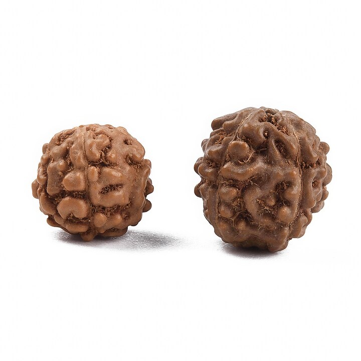 100 buc. margele naturale de Rudraksha pentru confectionarea bratarilor Mala, sfere 6-9mm mix
