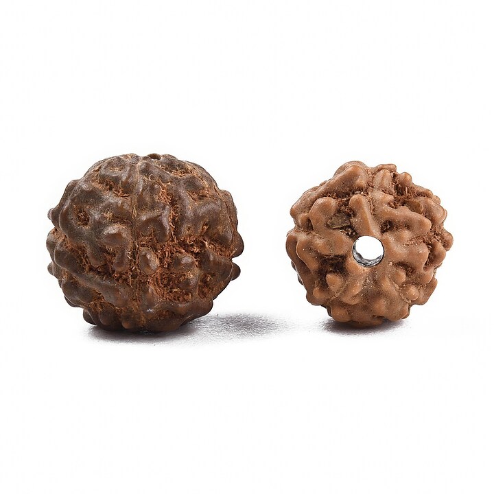 100 buc. margele naturale de Rudraksha pentru confectionarea bratarilor Mala, sfere 6-9mm mix
