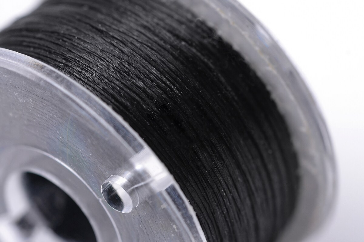 Rola guta elastica japoneza pentru margelele de nisip, grosime 0,1mm, rola aprox. 40m - negru