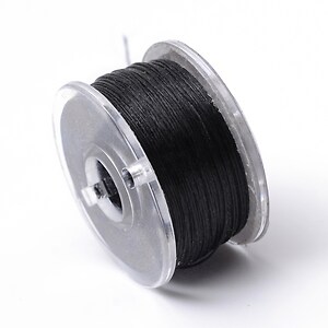 Rola guta elastica japoneza pentru margelele de nisip, grosime 0,1mm, rola aprox. 40m - negru