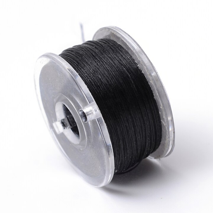 Rola guta elastica japoneza pentru margelele de nisip, grosime 0,1mm, rola aprox. 40m - negru